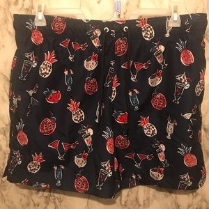 Large pineapple print mans Swim trunks